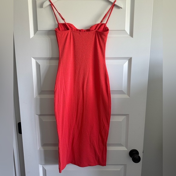 ViX Paula Hermanny Firenze Corsage Midi Dress in Coral - Picture 4 of 7